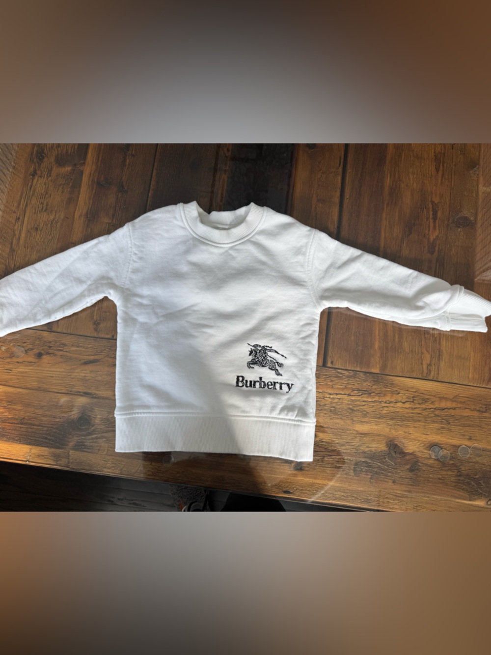 Burberry White Kids Logo Crewneck Sweatshirt